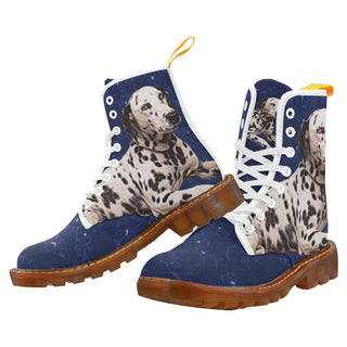 Dalmatian Lover White Boots For Women - TeeAmazing