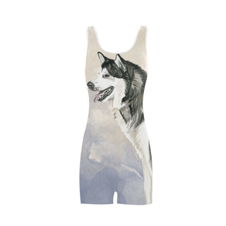 Alaskan Malamute Water Colour Classic One Piece Swimwear - TeeAmazing