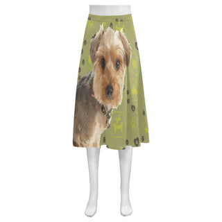 Yorkipoo Dog Mnemosyne Women's Crepe Skirt (Model D16) - TeeAmazing