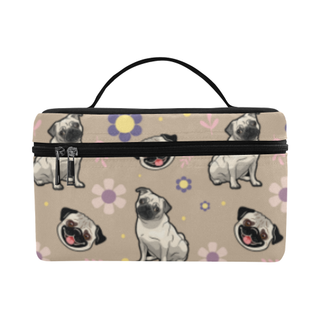 Pug Flower Cosmetic Bag/Large - TeeAmazing