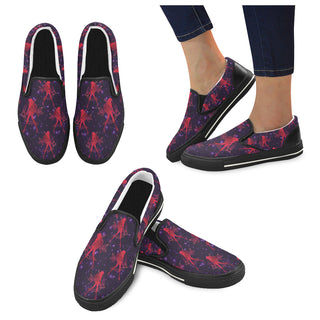 Sailor Mars Black Women's Slip-on Canvas Shoes/Large Size (Model 019) - TeeAmazing
