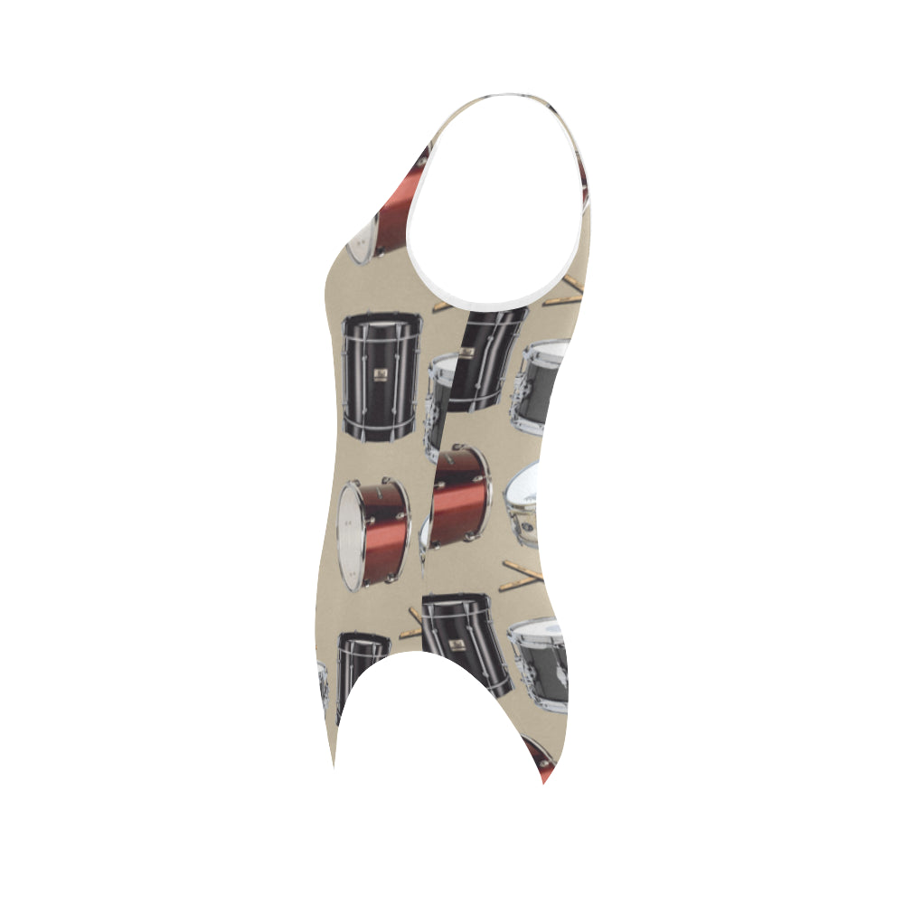 Drum Pattern Vest One Piece Swimsuit - TeeAmazing