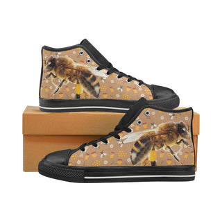 Queen Bee Black Women's Classic High Top Canvas Shoes - TeeAmazing