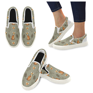 Abyssinian White Women's Slip-on Canvas Shoes - TeeAmazing