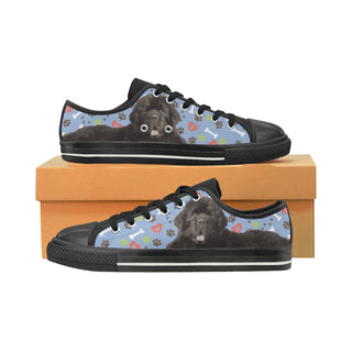 Newfoundland Black Low Top Canvas Shoes for Kid - TeeAmazing