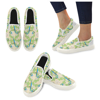 Macaws White Women's Slip-on Canvas Shoes - TeeAmazing