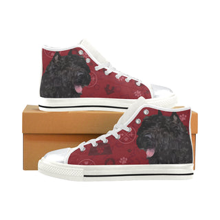 Bouviers Dog White High Top Canvas Shoes for Kid - TeeAmazing
