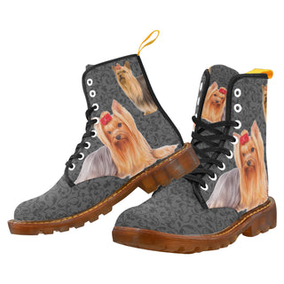 Yorkie Lover Black Boots For Women - TeeAmazing