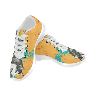 Alaskan Malamute Water Colour No.2 White Sneakers for Men - TeeAmazing