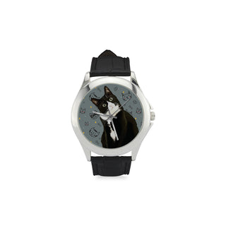 Tuxedo Cat Women's Classic Leather Strap Watch - TeeAmazing