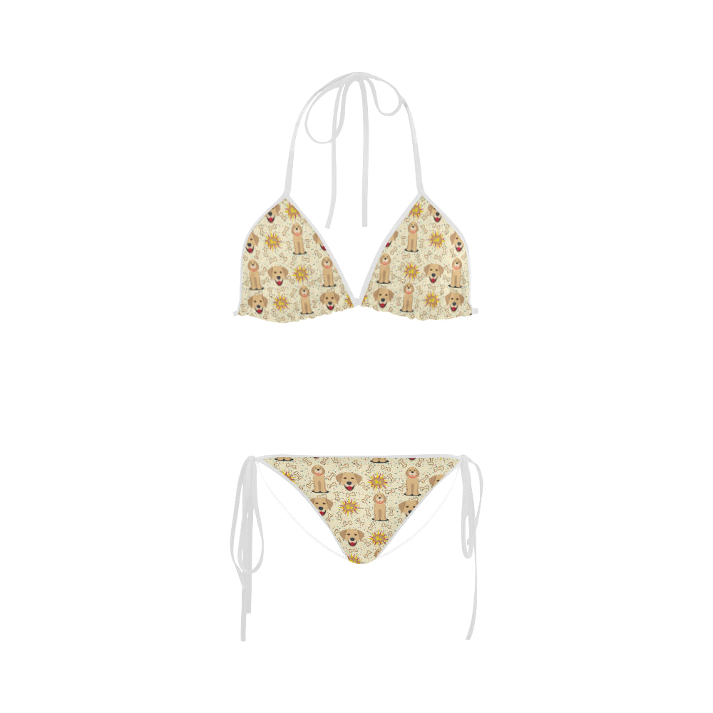 Golden Retriever Pattern Custom Bikini Swimsuit - TeeAmazing