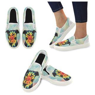 Pit Bull Pop Art No.1 White Women's Slip-on Canvas Shoes - TeeAmazing