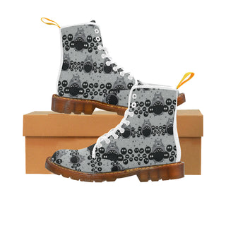 Totoro Pattern White Boots For Men - TeeAmazing