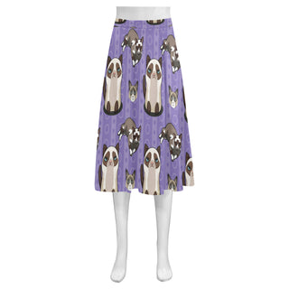 Snowshoe Cat Mnemosyne Women's Crepe Skirt (Model D16) - TeeAmazing