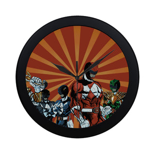 Power Ranger Black Circular Plastic Wall clock - TeeAmazing