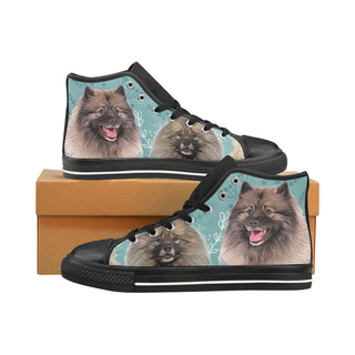 Keeshond Lover Black Men’s Classic High Top Canvas Shoes /Large Size - TeeAmazing