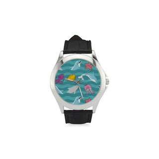 Dolphin Women's Classic Leather Strap Watch - TeeAmazing