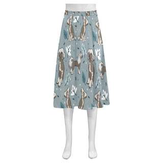 Chinese Crested Mnemosyne Women's Crepe Skirt (Model D16) - TeeAmazing