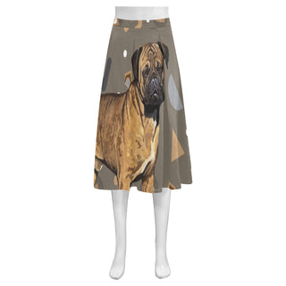 Bullmastiff Dog Mnemosyne Women's Crepe Skirt (Model D16) - TeeAmazing