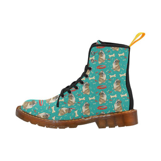 English Bulldog Water Colour Pattern No.1 Black Boots For Women - TeeAmazing