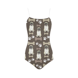 Pug Water Colour Pattern No.1 Strap Swimsuit - TeeAmazing