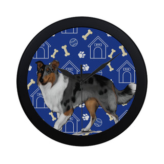 Collie Dog Black Circular Plastic Wall clock - TeeAmazing