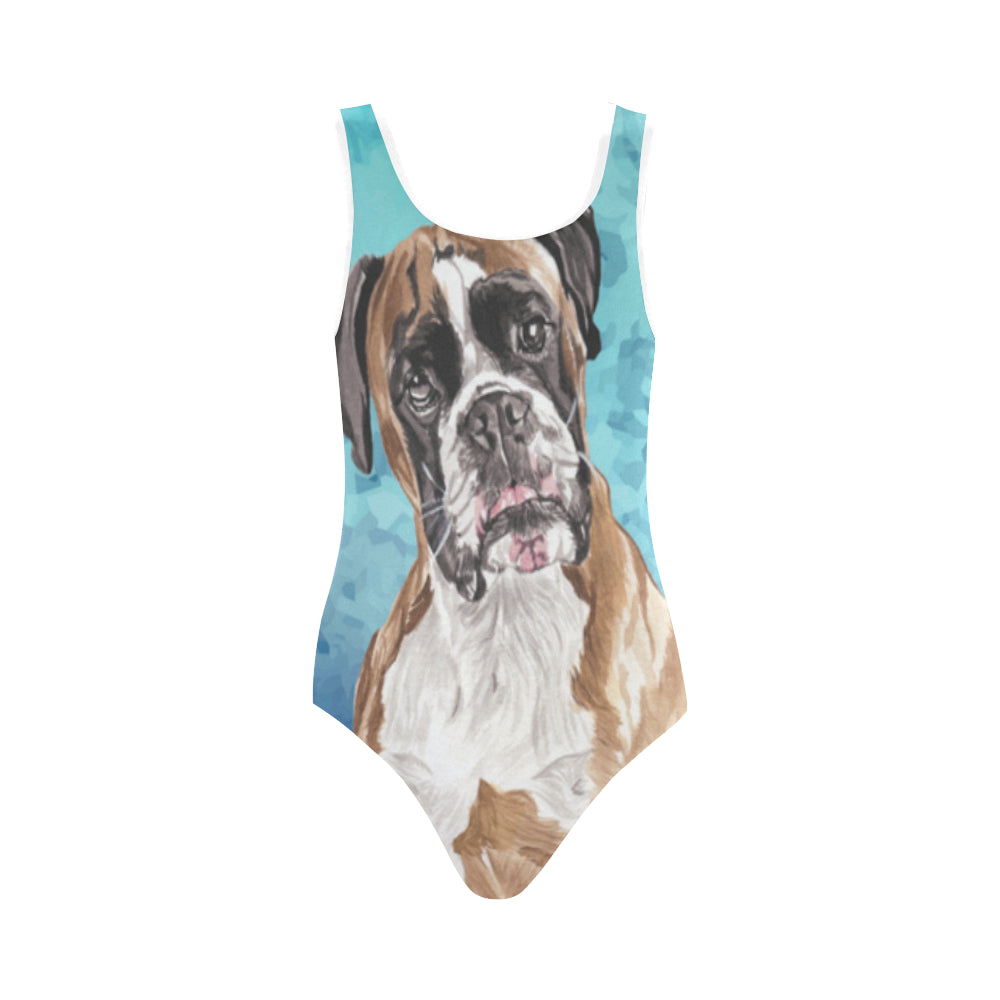 Boxer Water Colour Vest One Piece Swimsuit - TeeAmazing