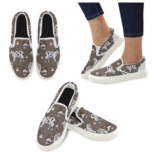 Manx White Women's Slip-on Canvas Shoes - TeeAmazing