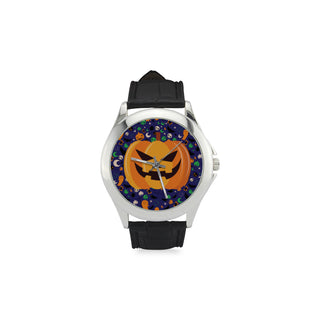 Pumpkin Halloween Women's Classic Leather Strap Watch - TeeAmazing