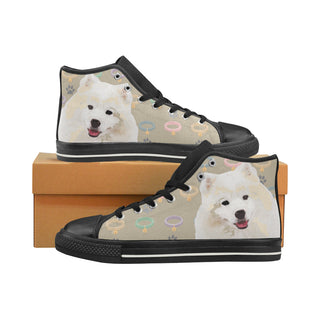 American Eskimo Dog Black High Top Canvas Women's Shoes/Large Size - TeeAmazing