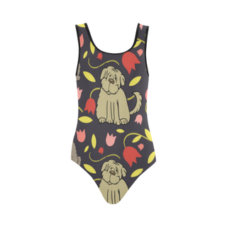 Tibetan Terrier Flower Vest One Piece Swimsuit (Model S04) - TeeAmazing