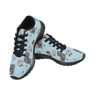Skye Terrier Flower Black Sneakers for Women - TeeAmazing