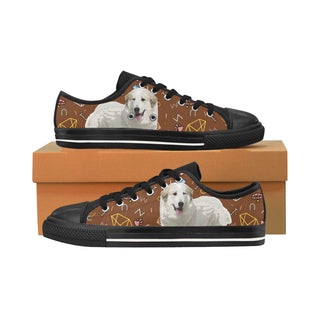 Great Pyrenees Dog Black Men's Classic Canvas Shoes/Large Size - TeeAmazing