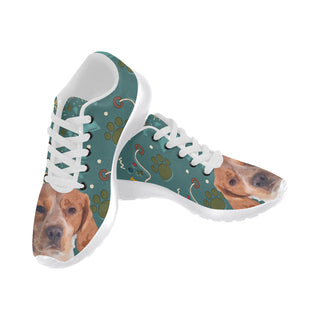 Brittany Spaniel Dog White Sneakers for Women - TeeAmazing