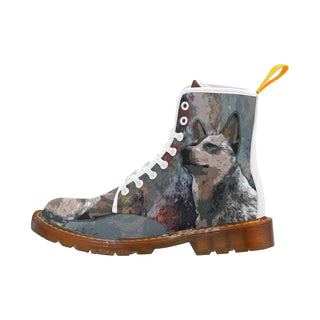 Heeler Dog White Boots For Women - TeeAmazing