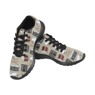 Drum Pattern Black Sneakers Size 13-15 for Men - TeeAmazing