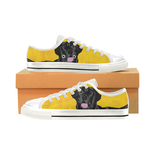 Black Labrador White Women's Classic Canvas Shoes - TeeAmazing