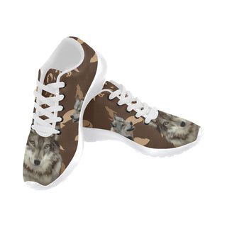 Wolf Lover White Sneakers for Men - TeeAmazing