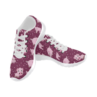 Pig White Sneakers for Women - TeeAmazing