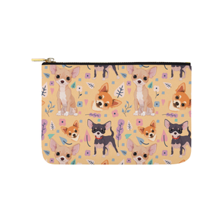 Chihuahua Flower Carry-All Pouch 9.5''x6'' - TeeAmazing
