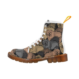 Chow Chow White Boots For Men - TeeAmazing