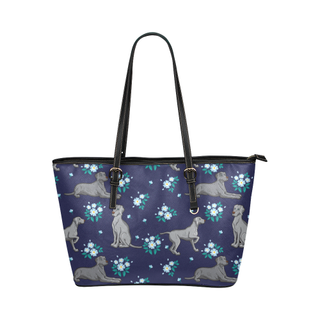 Coonhound Flower Leather Tote Bag/Small - TeeAmazing