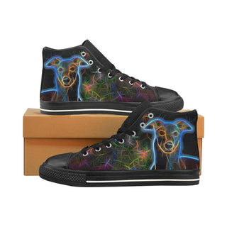 Italian Greyhound Glow Design 1 Black Men’s Classic High Top Canvas Shoes /Large Size - TeeAmazing
