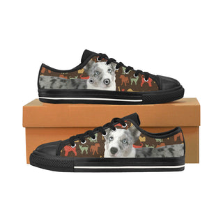 Cardigan Welsh Corgi Dog Black Men's Classic Canvas Shoes/Large Size - TeeAmazing