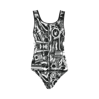 Biker Engine Vest One Piece Swimsuit - TeeAmazing