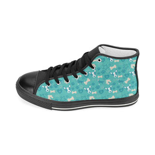 Australian Cattle Dog Pattern Black Men’s Classic High Top Canvas Shoes - TeeAmazing