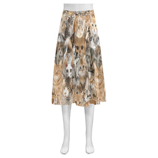 Cat Mnemosyne Women's Crepe Skirt (Model D16) - TeeAmazing