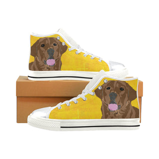 Chocolate Labrador White High Top Canvas Shoes for Kid - TeeAmazing