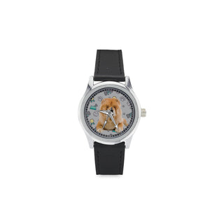 Chow Chow Dog Kid's Stainless Steel Leather Strap Watch - TeeAmazing