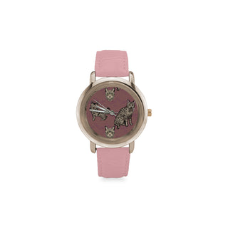 California Spangled Women's Rose Gold Leather Strap Watch - TeeAmazing